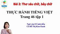 Giải Sách Ngữ Văn 8 Tập 1 Cánh Diều